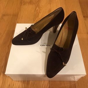 Vintage Charles Jourdan Heels Brown Suede